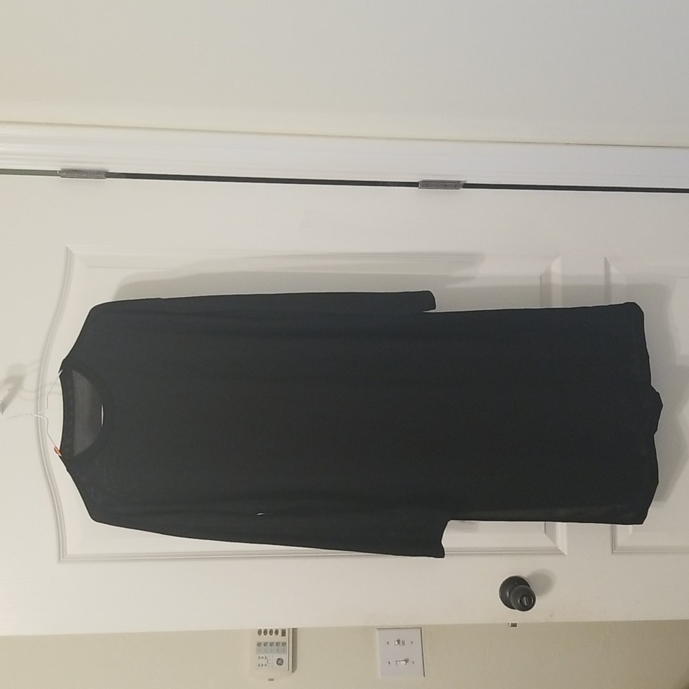 SHEIN Black Long Sleeve With Side Leg Slit Dress Size L